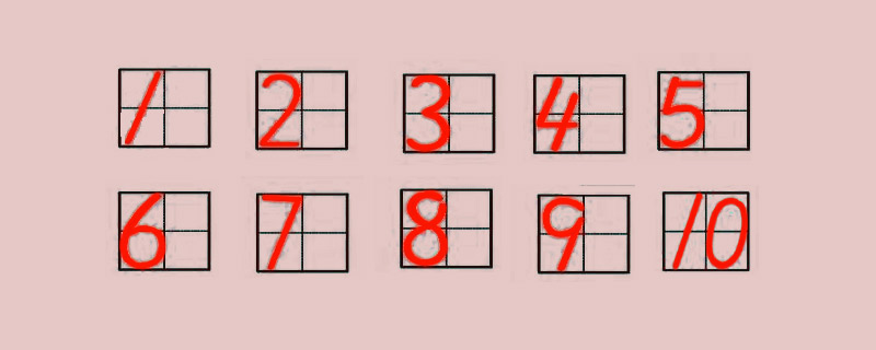 1到10数字田字格写法  1到10数字田字格怎么写