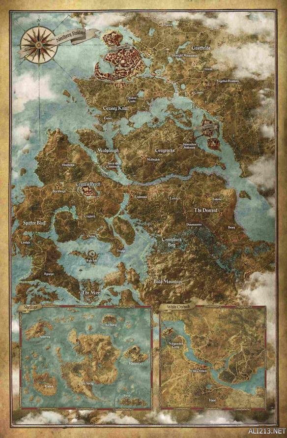 《巫师3：狂猎》高清地图一览（巫师三狂猎地图）