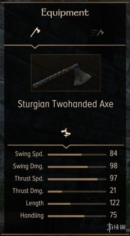 骑马与砍杀2斯特吉亚全武器装备属性图鉴 斯特吉亚武器有哪些 单手武器:伐木斧