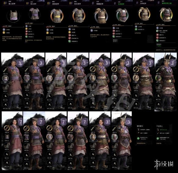 全面战争三国全护甲属性介绍 全面战争三国护甲大全