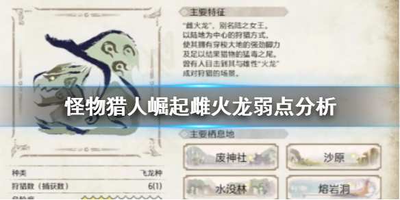 怪物猎人崛起雌火龙怎么打 怪物猎人崛起雌火龙怎么打