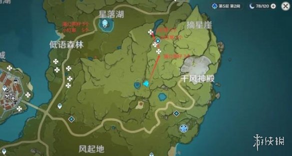 原神小灯草地图位置在哪 原神小灯草采集路线分享