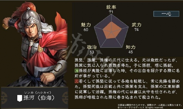 三国志14新武将能力资料图鉴汇总 三国志14新武将有哪些 孙河