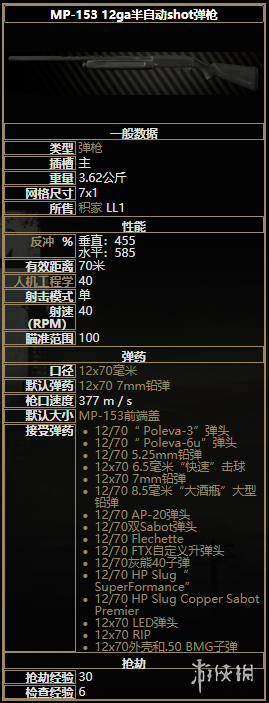 逃离塔科夫全霰弹枪属性详解 逃离塔科夫全霰弹枪图鉴一览 m870