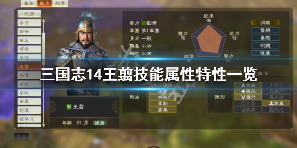 三国志14王翦好用吗 三国志14王浑