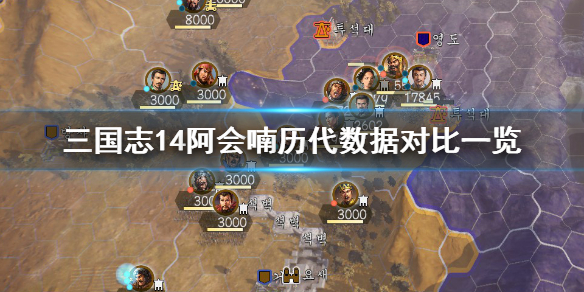 三国志14阿会喃历代数据对比 阿飞三国志14