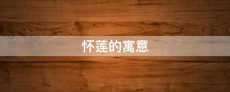 怀莲的寓意（怀莲是什么意思）