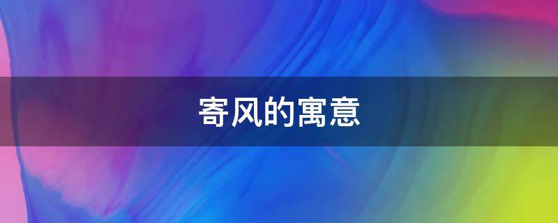 寄风的寓意（关于风的寓意）