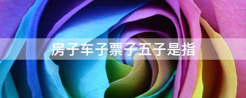 房子车子票子五子是指 房子票子车子五子登科