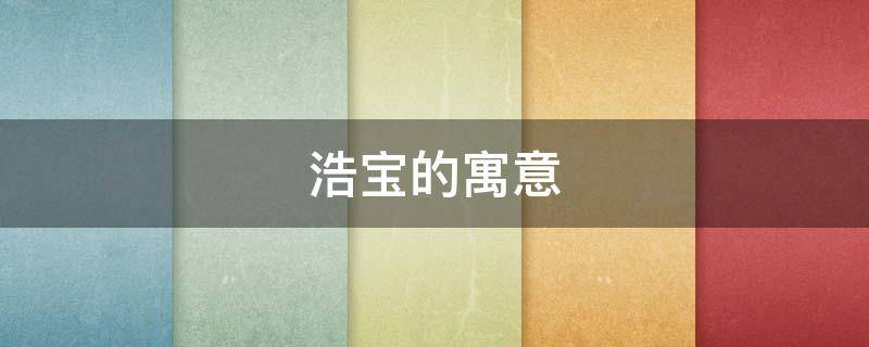 浩宝的寓意 浩浩的寓意是什么
