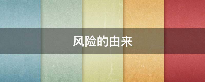 风险的由来（风险来源于什么）