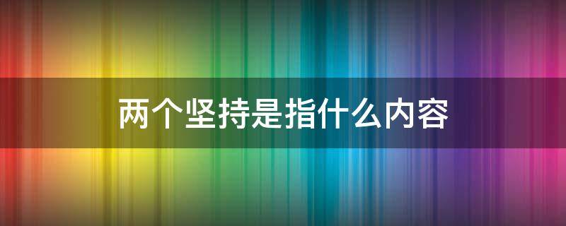两个坚持是指什么内容（两个维护）