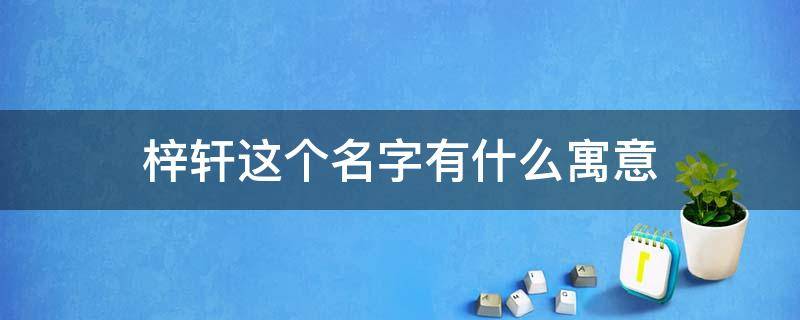 梓轩这个名字有什么寓意（梓轩这个名字有什么寓意吗）