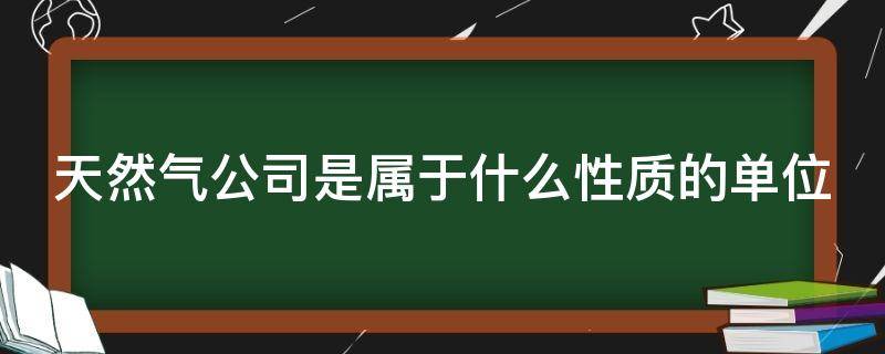天然气公司是属于什么性质的单位（天然气公司是属于什么性质的单位?）