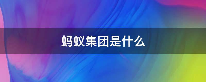 蚂蚁集团是什么（蚂蚁集团是什么公司）