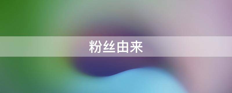 粉丝由来 粉丝的产生
