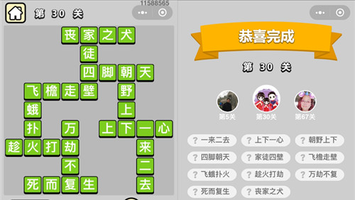 成语升官记第30关答案是什么（成语升官记200关答案）