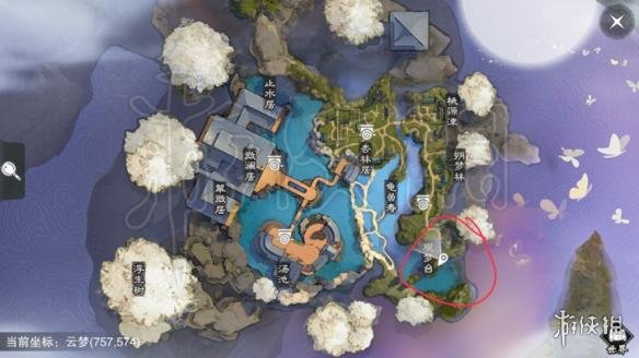 楚留香沧海712打坐地点