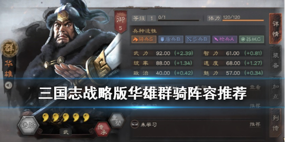 三国志战略版华雄群骑阵容推荐 三国志战略版华雄群骑阵容推荐