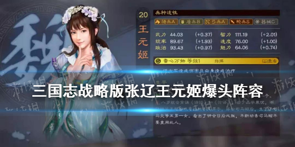 三国志战略版张辽王元姬阵容推荐（三国志战略版张辽王元姬阵容推荐）