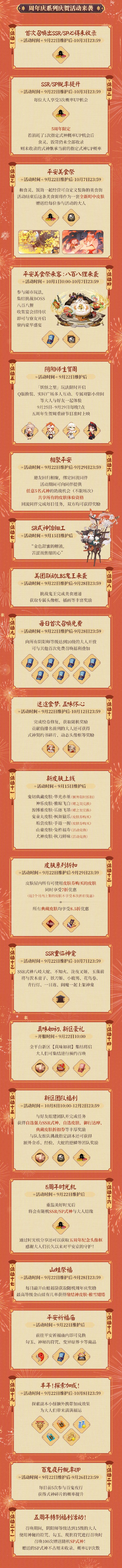 阴阳师五周年什么时候
