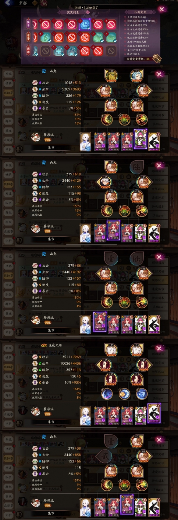 阴阳师妖行试炼10月20日阵容