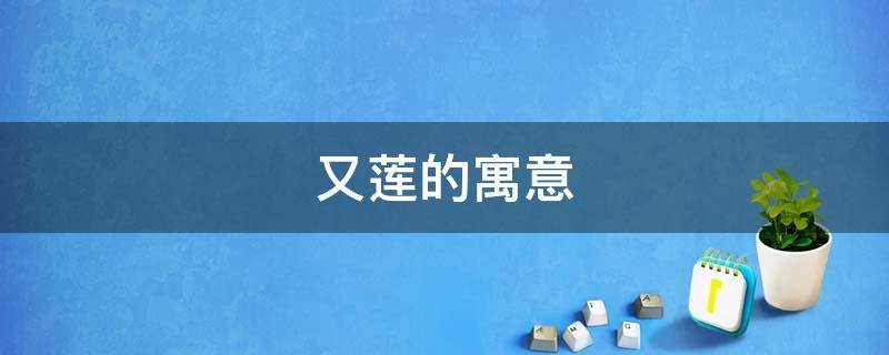 又莲的寓意 莲代表的是什么